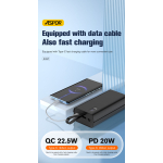 ⁦🔋 باور بانك ASPOR A336 – سعة 20000mAh وشحن سريع 22.5 واط PD + QC3.0⁩ - الصورة ⁦4⁩